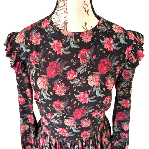 EUC $575 Alcoolique Black Floral Linda Dress IT 42 US 6 - Like new! - Picture 4 of 14